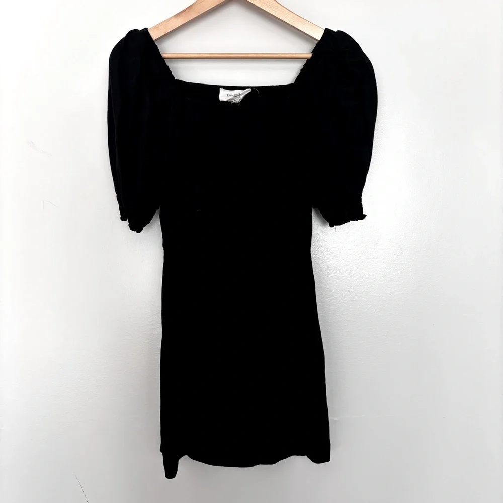 Ba&sh Palaia Black Puff Sleeve Open Back Smocked Dress Size XS - Picture 6 of 15